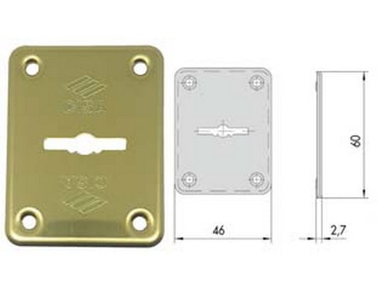 bocchetta ottone dx sx esterno 06082 00 mm46x60, spessore mm2,7 cod:ferx.fer64736