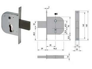 serratura infilare cancelli quadro catenaccio scrocco 42312 mm50 cod:ferx.fer65443