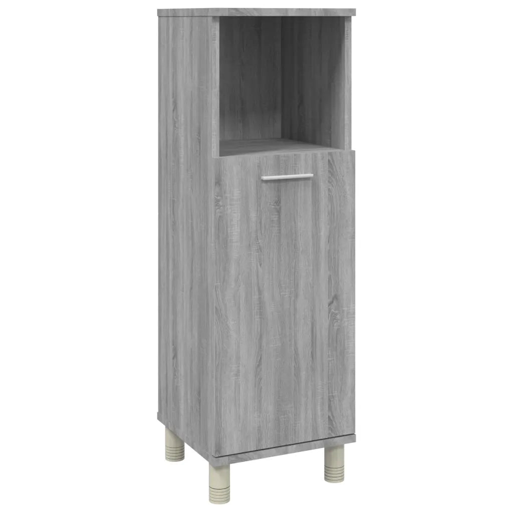 Armadietto Bagno Grigio Sonoma 30x30x95 cm in Legno Multistrato cod mxl 12065