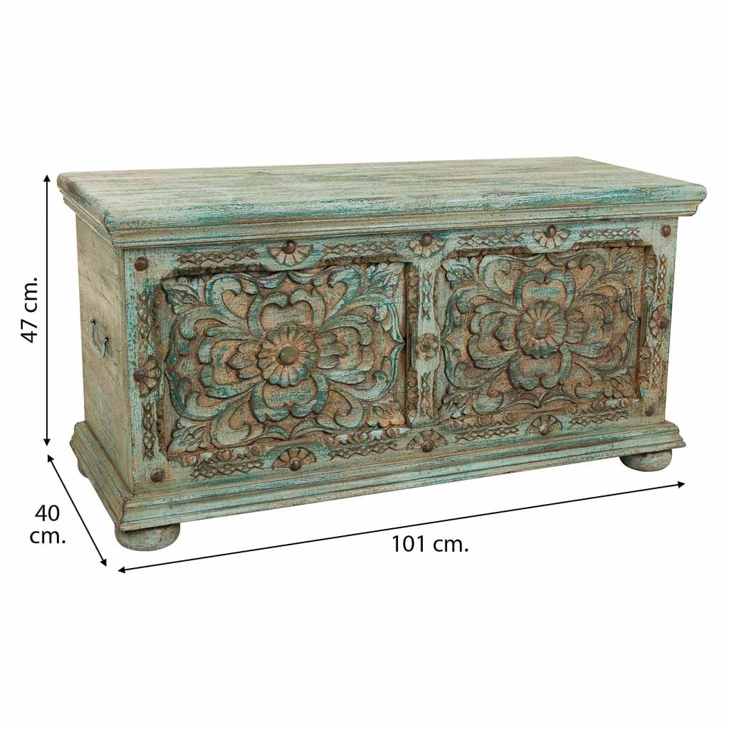 Cassapanca in legno 101x40x47h cm