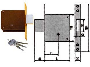 serratura da infilare 1300k - mm.50 cod:ferx.fer68802
