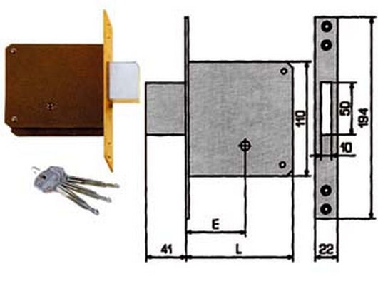 serratura da infilare 1300k - mm.50 cod:ferx.fer68802