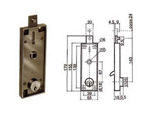 serratura serranda basculante cilindro fisso tondo 6551 cod:ferx.fer76531