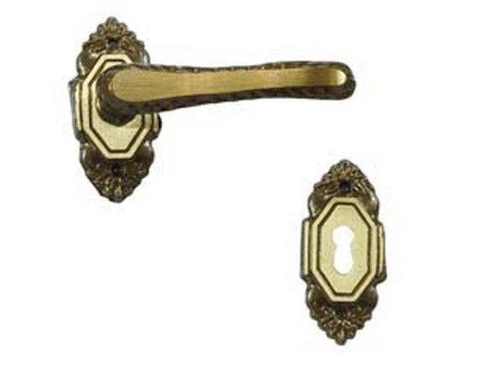 maniglia lavinia con rosetta in ottone - tipo leggero cod:ferx.fer10481