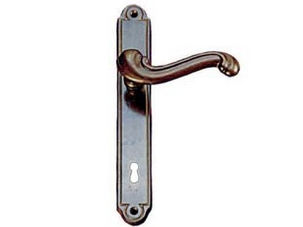 maniglia barocco con placca in ottone - mm.90 cod:ferx.fer10313