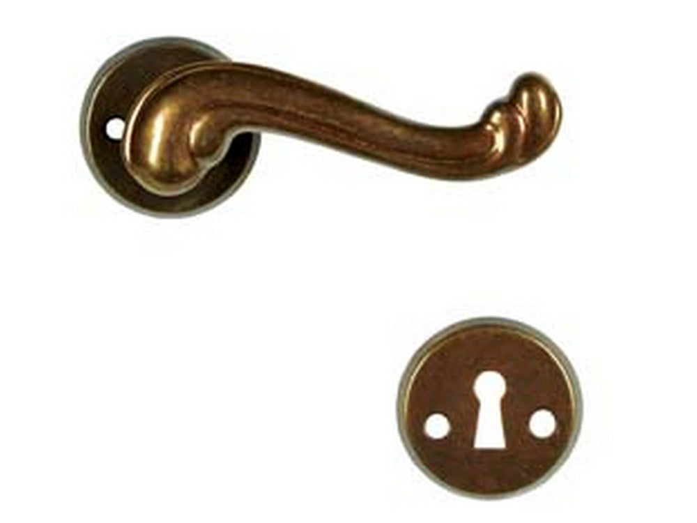 maniglia barocco con rosetta in ottone - quadro maniglia mm.8 cod:ferx.fer10337