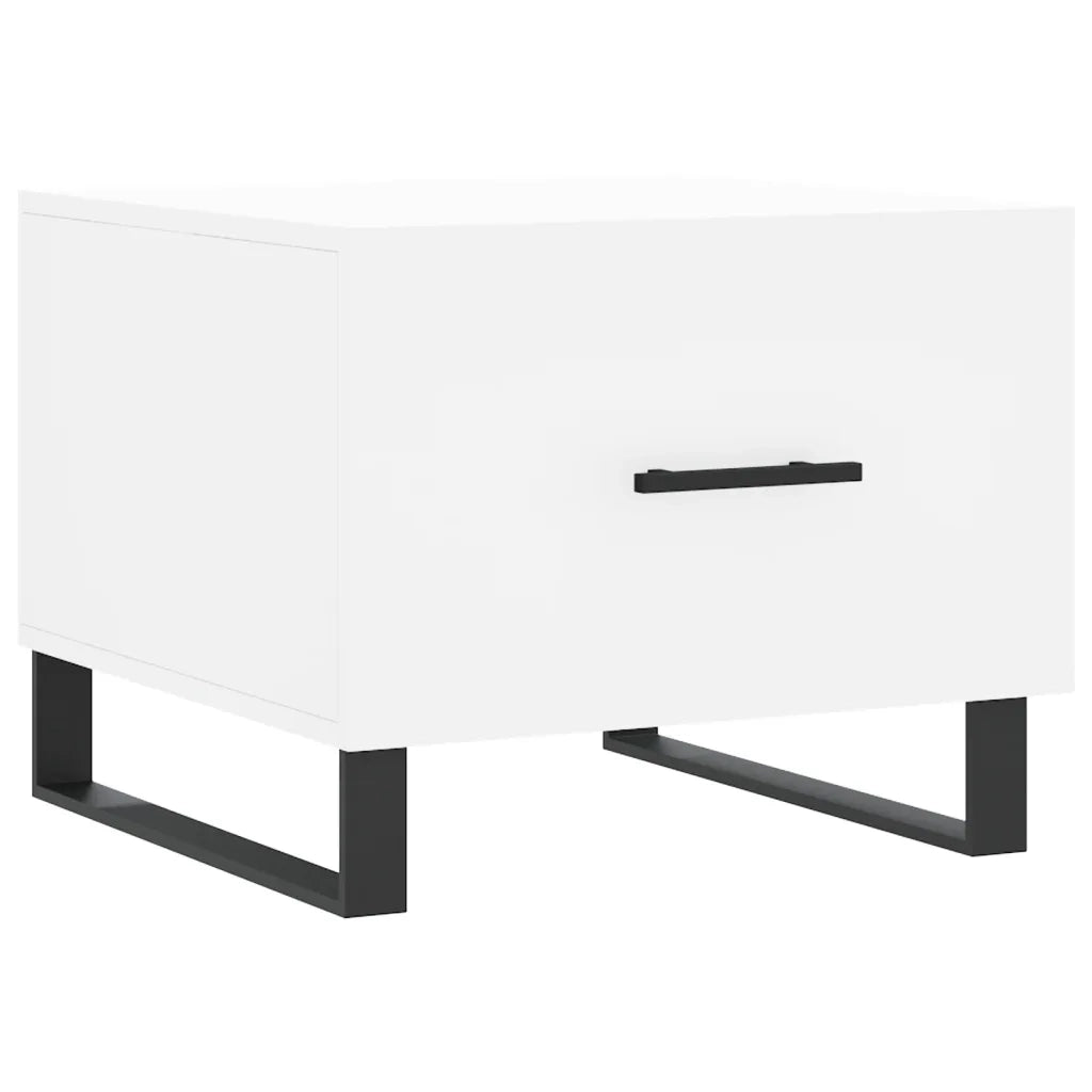 Tavolini da Salotto 2 pz Bianchi 50x50x40 cm Legno Multistrato 829445