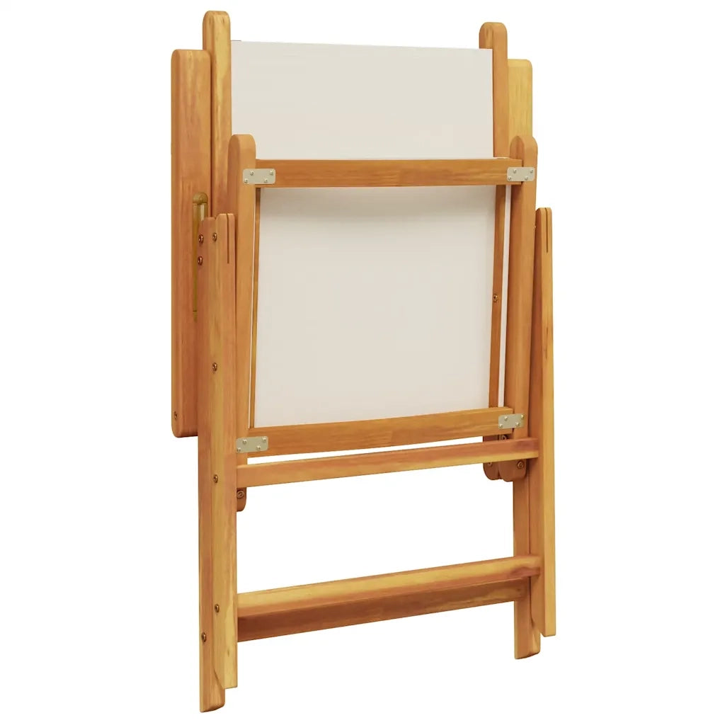 Set Pranzo da Giardino 7 pz Crema in Tessuto e Legno Massello 3281724