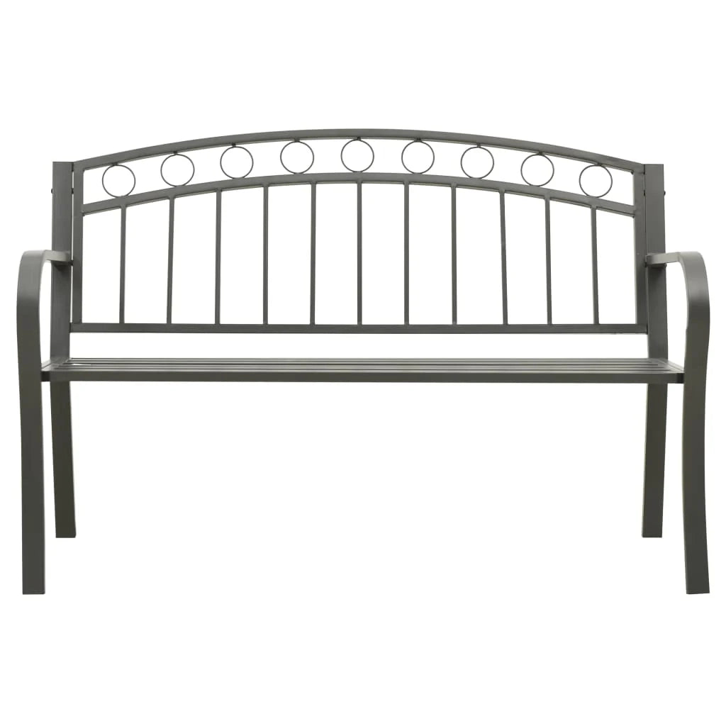 Panca da giardino arredo da esterno terrazza grigio 120 cm acciaio 02_0011728