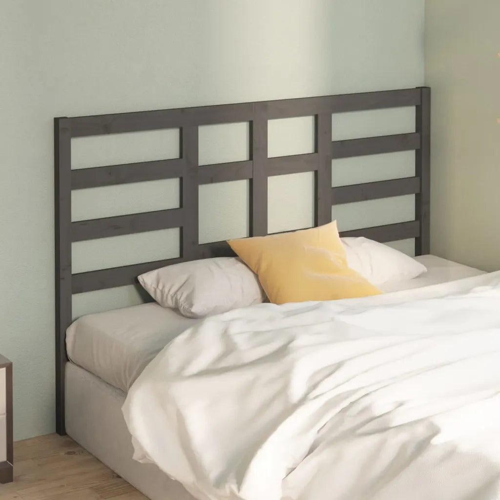 Testiera per Letto Grigia 156x4x104cm in Legno Massello di Pino 818147
