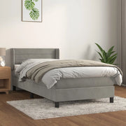 Giroletto a Molle con Materasso Grigio Chiaro 80x200 cm Velluto 3130985