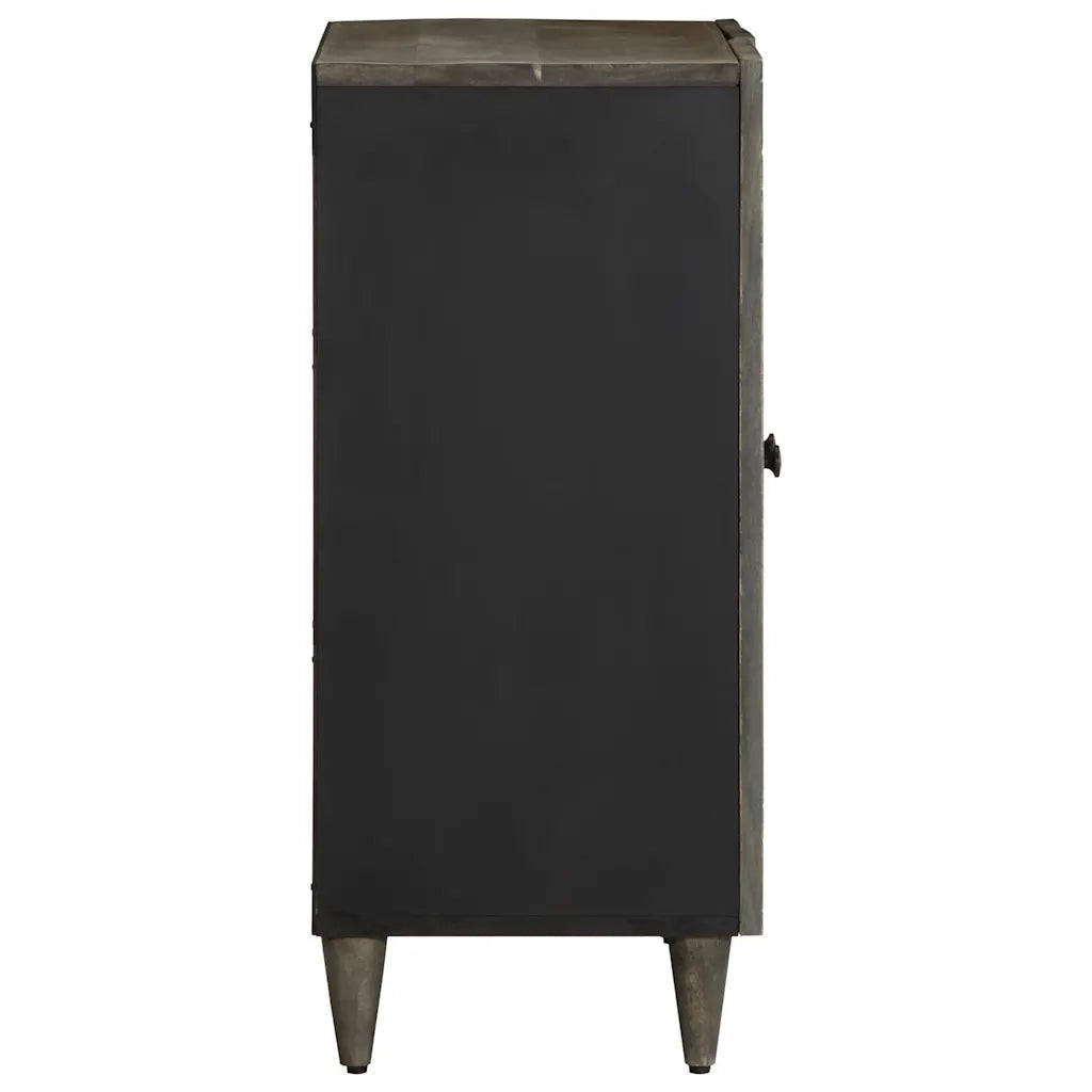 Credenza Grigio Chiaro 60x33,5x75 cm in Legno Massello di Mango