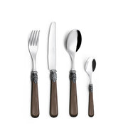 Servizio Set di Posate 24 pezzi in Acciaio Inox Eme Napoleon Perlato Marrone 1124