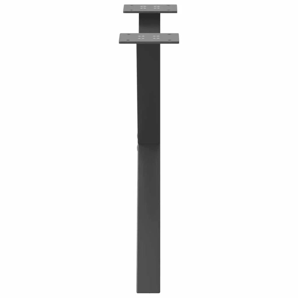 Set di 2 gambe regolabili per tavolino da caffè a forma di X 50 x 42-43 cm acciaio antracite 02_0057171