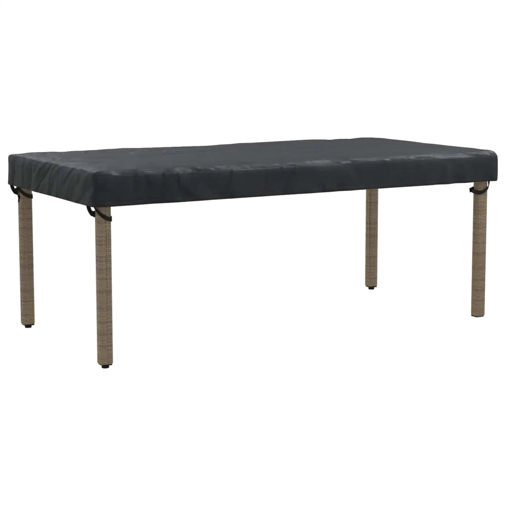 Copertura Tavolo Tinta unita Nero 202 x 102 x 15 cm Tessuto 4106119