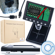 Mikroscopio Digitale DM7-B1 – Schermo LCD 4,3" | Ingrandimento 40X-1000X | Connessione PC, 8 LED Regolabili, MicroSD