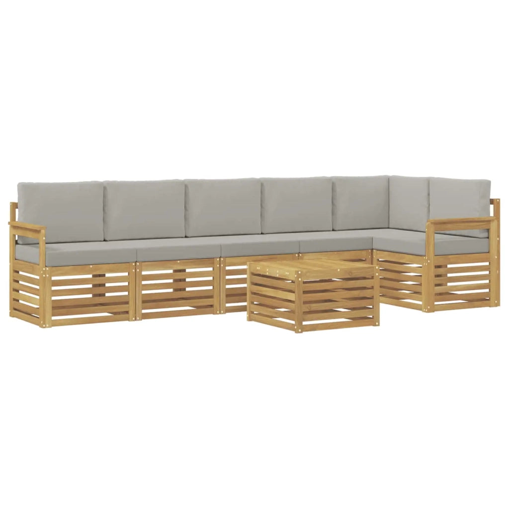 Set di divani da esterno 7 pcs Bianco e Grigio Chiaro 3391941