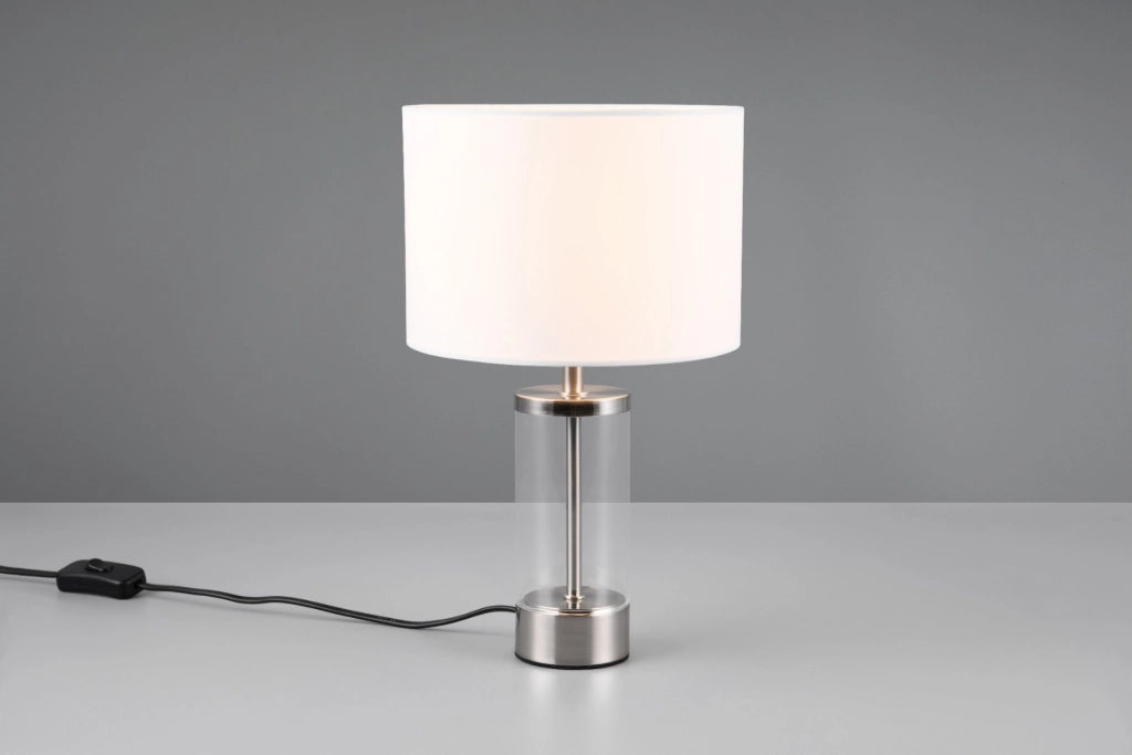 Lampada da tavolo in vetro argento/bianco E14 Grazia RL