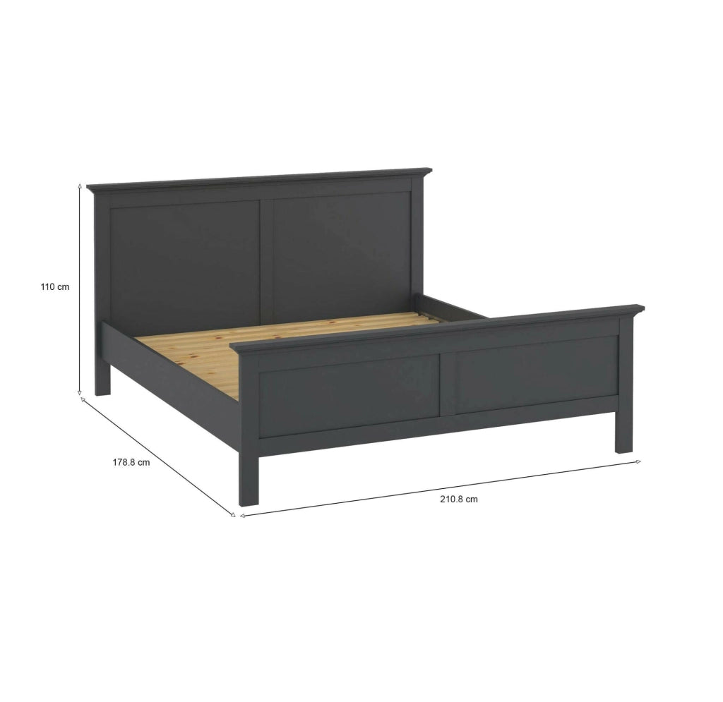 Letto piazza e mezza Faxai, Sommier per camera da letto, Giroletto per stanza, Struttura porta materasso, 211x179 h110 cm, Grigio