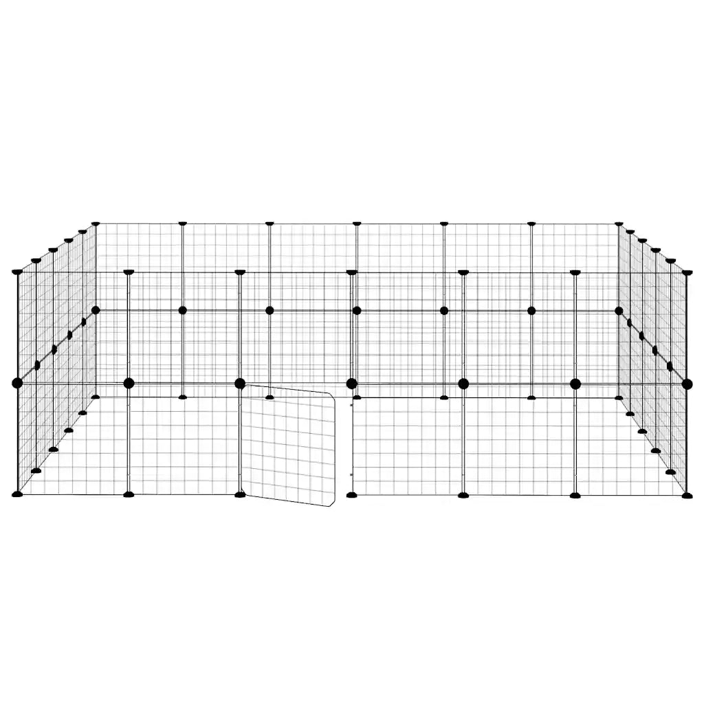 Gabbia per Animali 44 Pannelli con Porta Nera 35x35 cm Acciaio 3114040