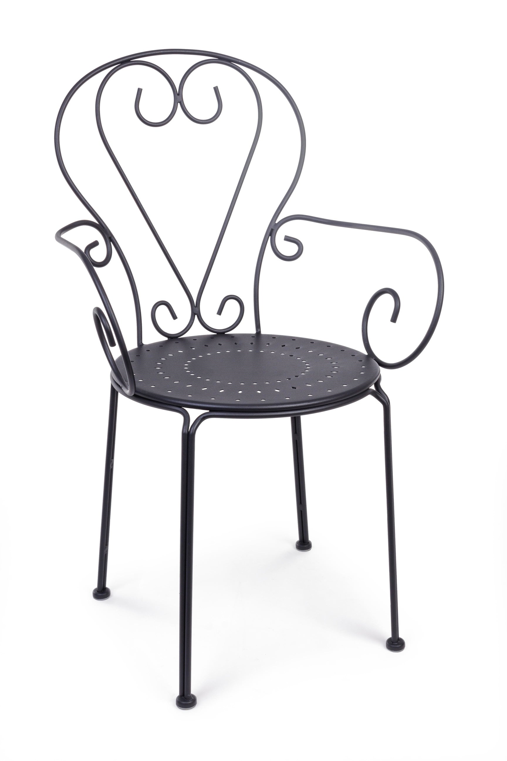 Bizzotto Sedia C-BR Etienne Grigio Scuro in Acciaio con ECoating e Impilabile