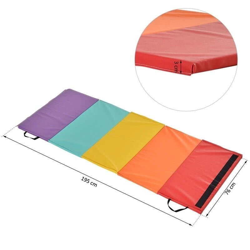 TAPPETINO FITNESS PER PALESTRA E CASA 5 PANNELLI PIEGHEVOLI 195 X 76 X 3 CM