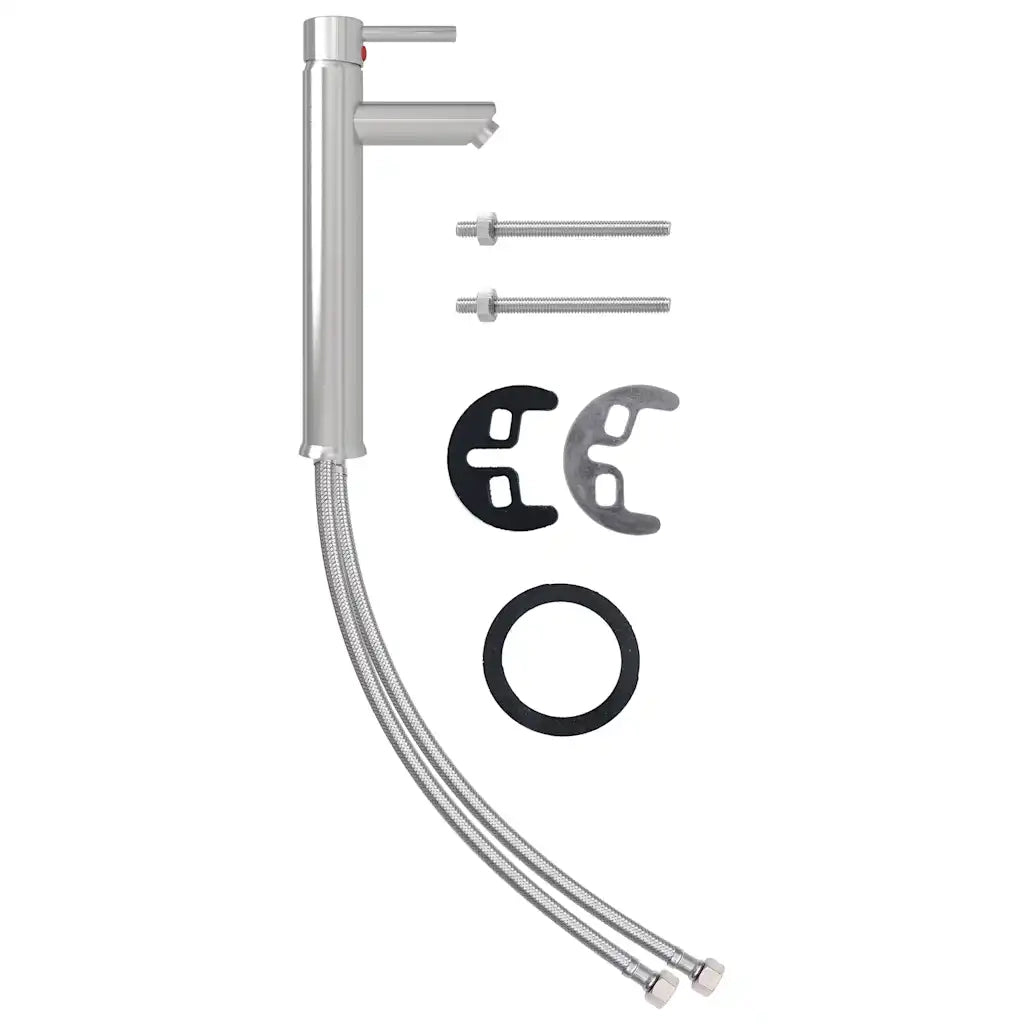 Lavandino con Rubinetto e Piletta in Vetro Temperato Marrone CFW7574982