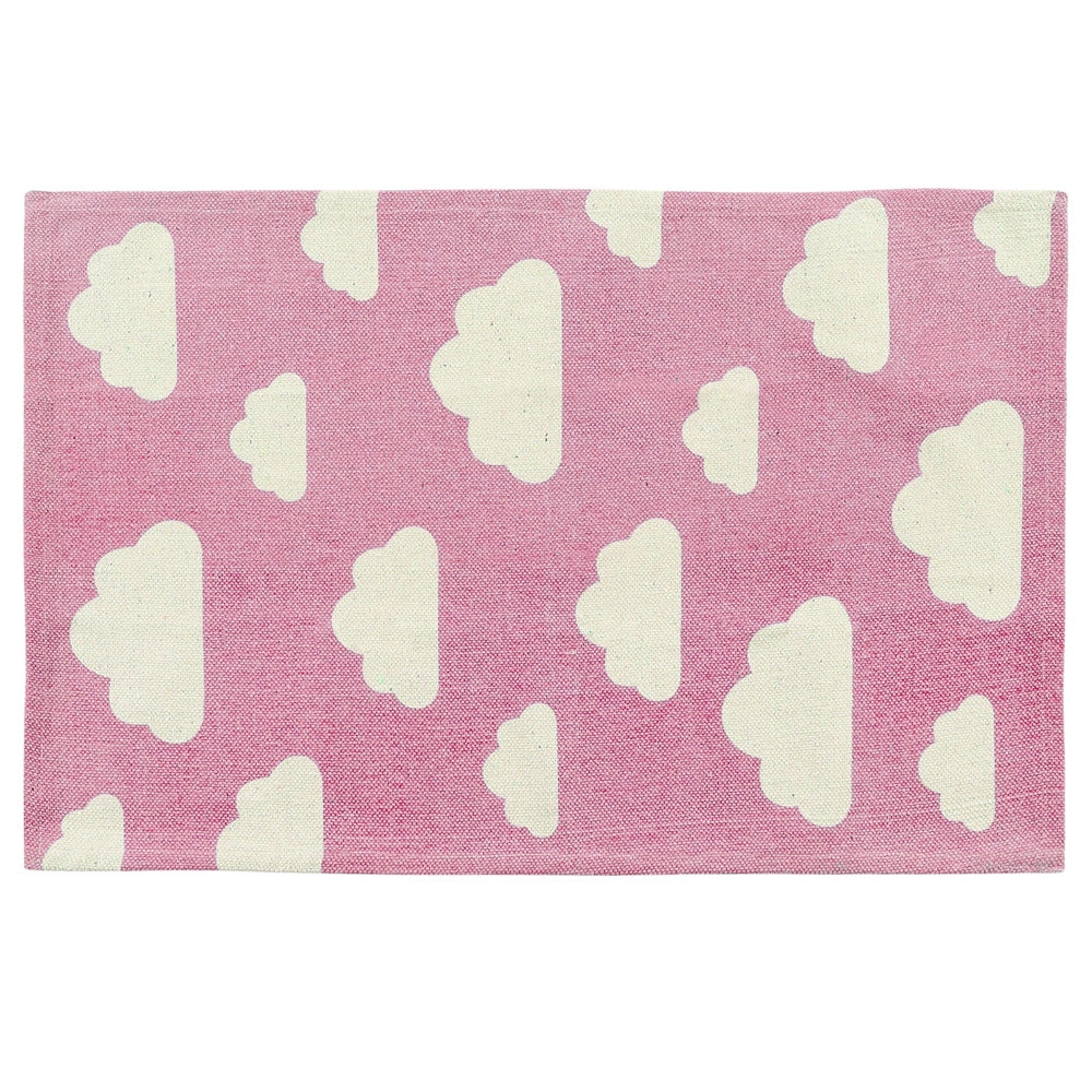Tappeto ad tappetino Stampa Nuvola Rosa 60 x 90 cm passatoia a pelo corto per la sala giochi dei bambini