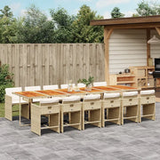 Set da Pranzo da Giardino 13 pz con Cuscini Beige in Polyrattan 3211132