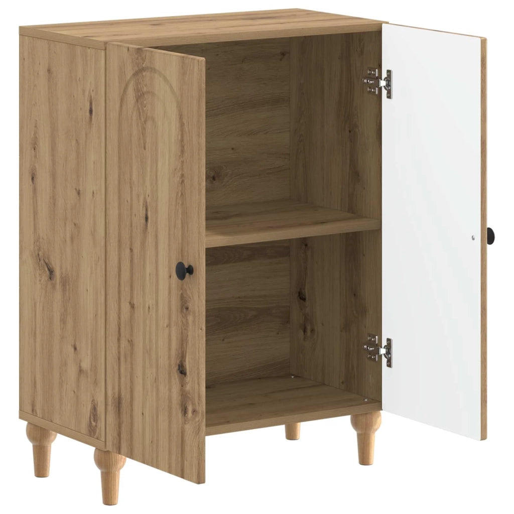 Mobiletto da Bagno ALKMAAR Rovere Artigianale 59,5 x 31 x 80 cm 896184
