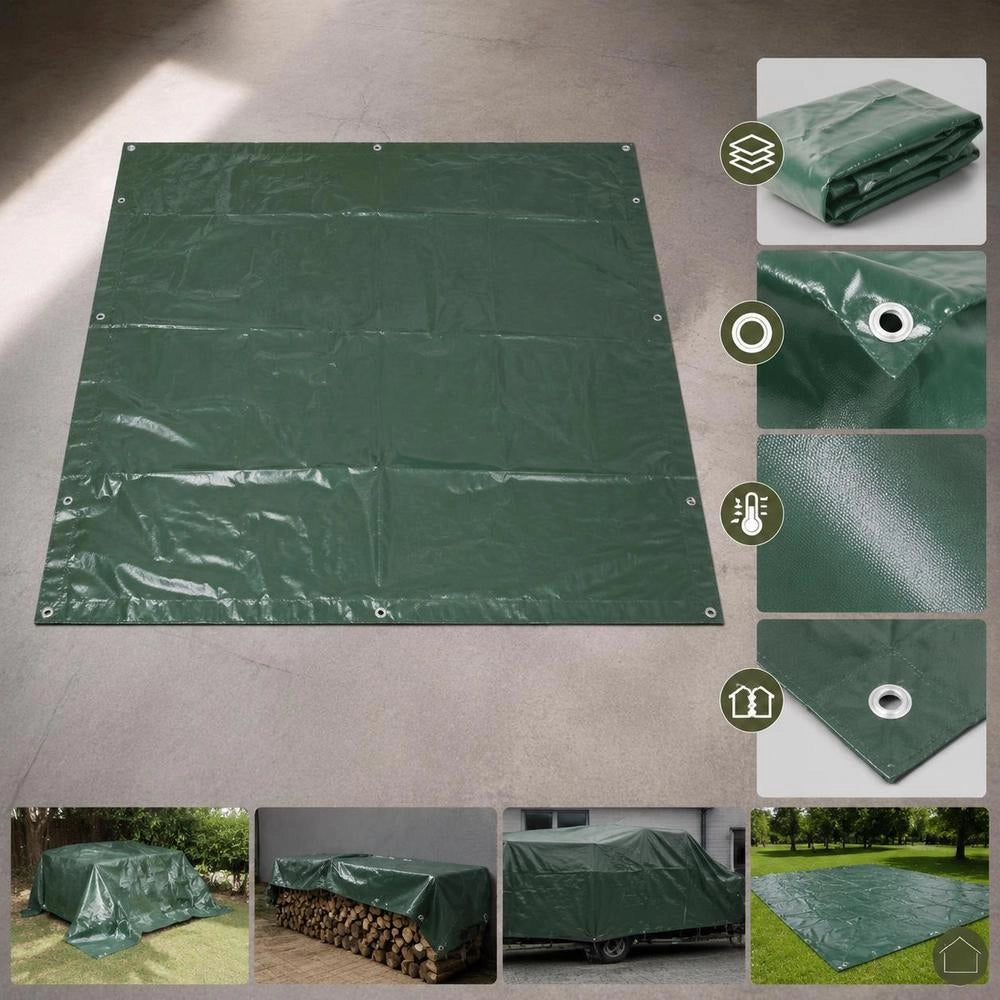 Tarpaulin 650 G/square Meter 1.5 X 6 M Green