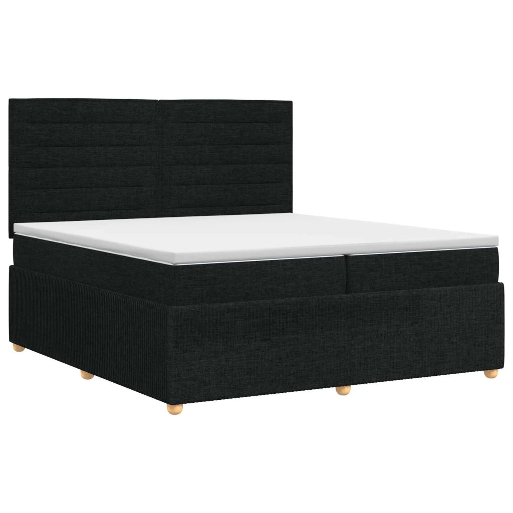 Letto box spring con materasso Nero 200 x 200 cm Tessuto 3454468