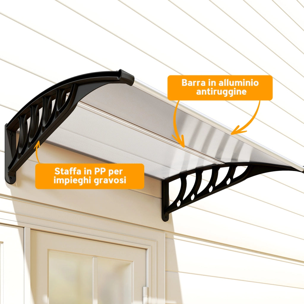 Copertura per Porte e Finestre ¨C Zephmum ¨C Policarbonato 103x96.5x27cm Trasparente
