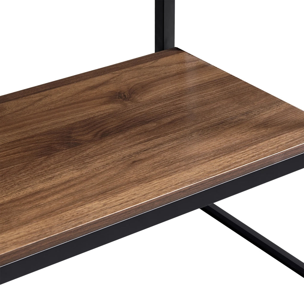 Appendiabiti in metallo e MDF 180 x 120 x 40 cm effetto noce canaletto 03_0008134