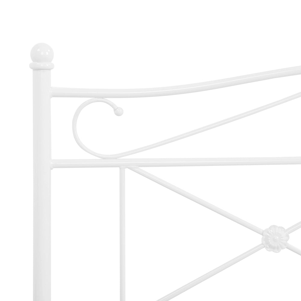 Letto 180 x 200 cm con struttura in metallo bianco Rete a doghe retrò
