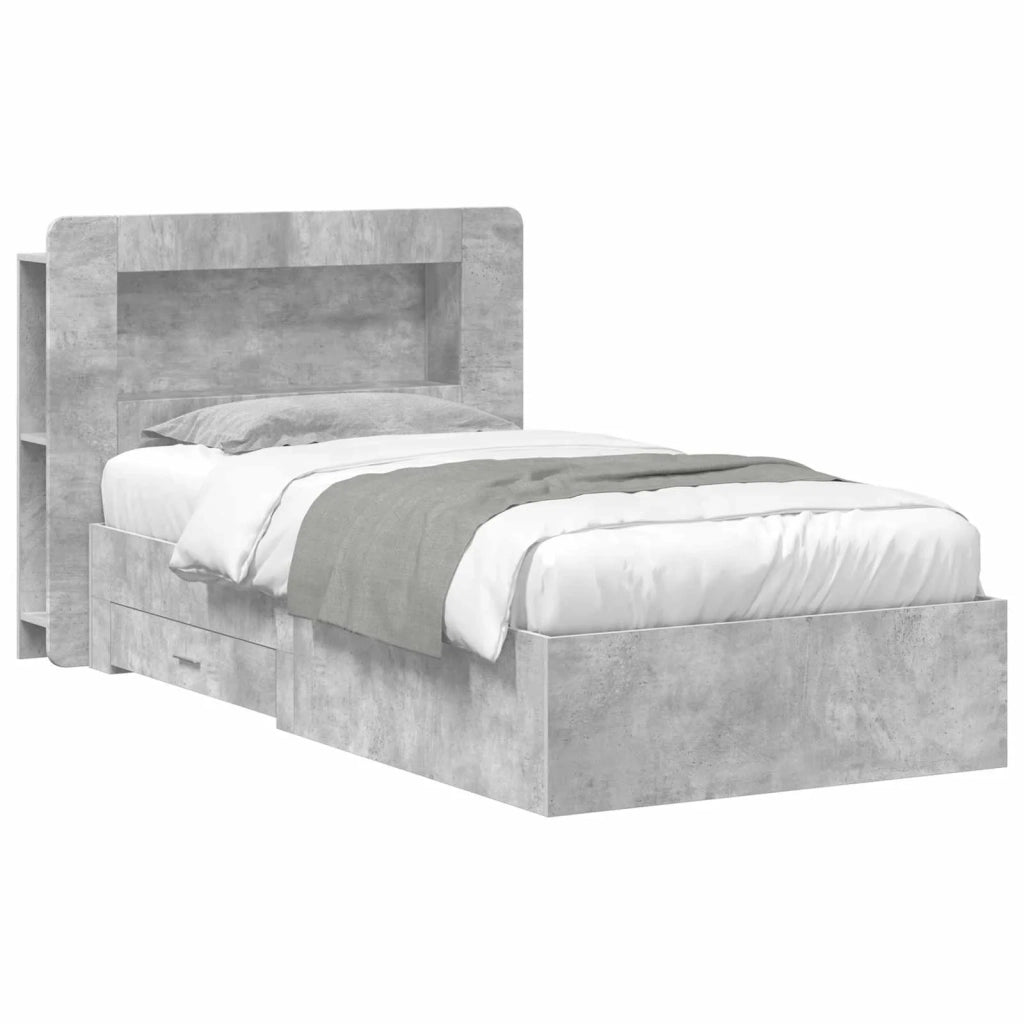 Telaio del letto con storage Grigio Cemento 75 x 190 cm 3433802