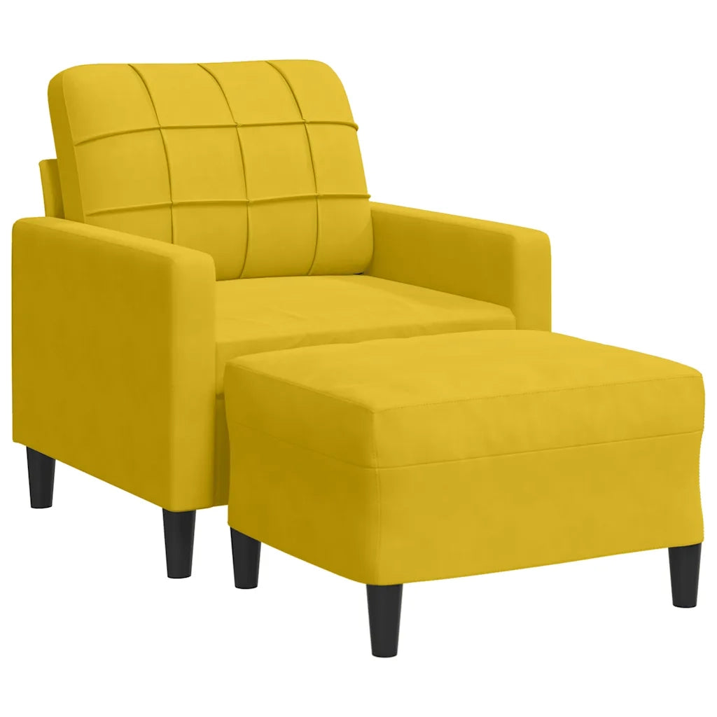 Poltrona con Poggiapiedi Giallo 60 cm in Velluto 3278263