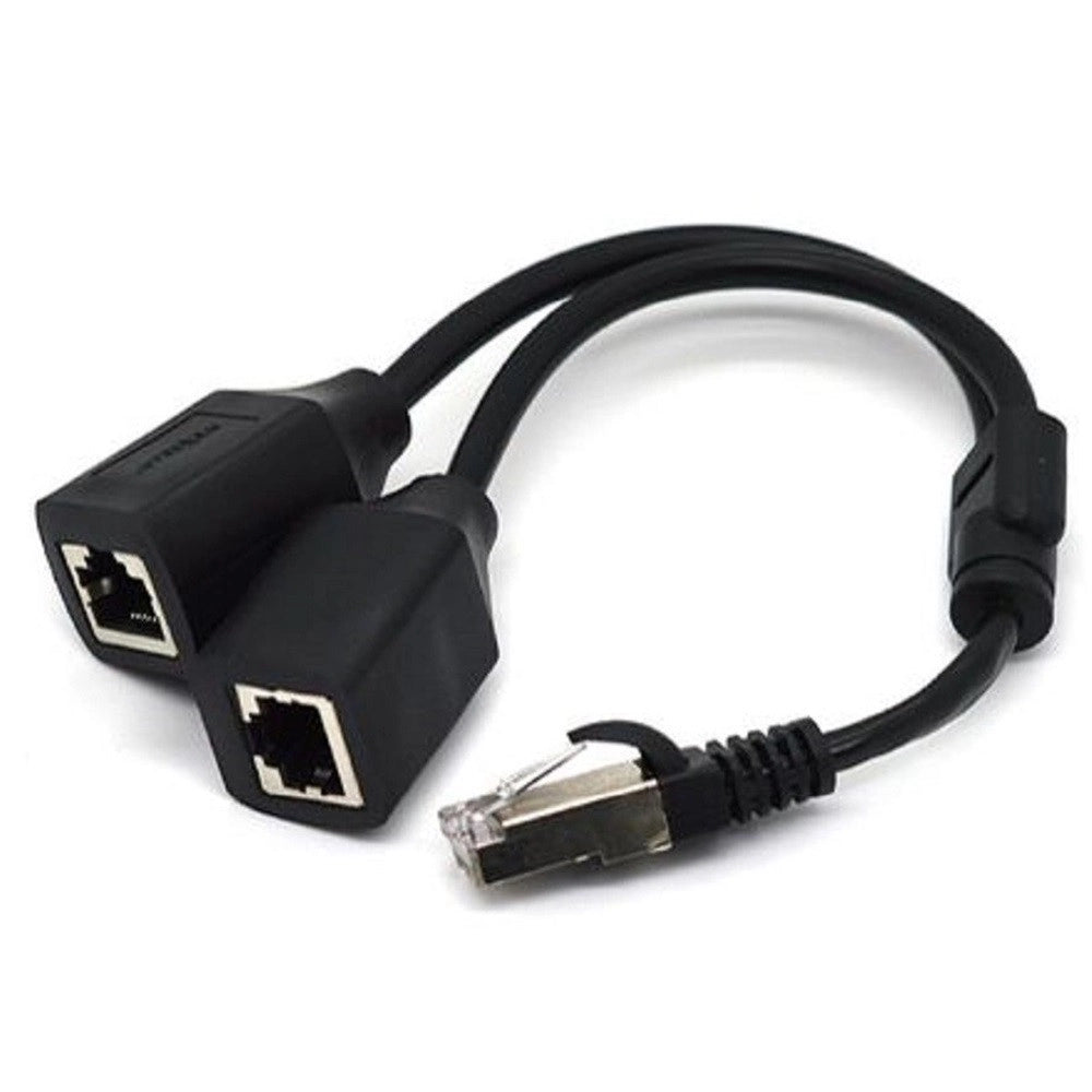 Trade Shop - Cavo Ethernet Rj45 Porta Lan Porta Da 1 A 2 Adattatore Connettore Maxtech Sp-l01 -