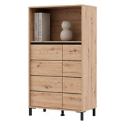 Madia Cosoleto, Credenza 2 Ripiani, 74x40x135h cm Marrone Rovere Nodi