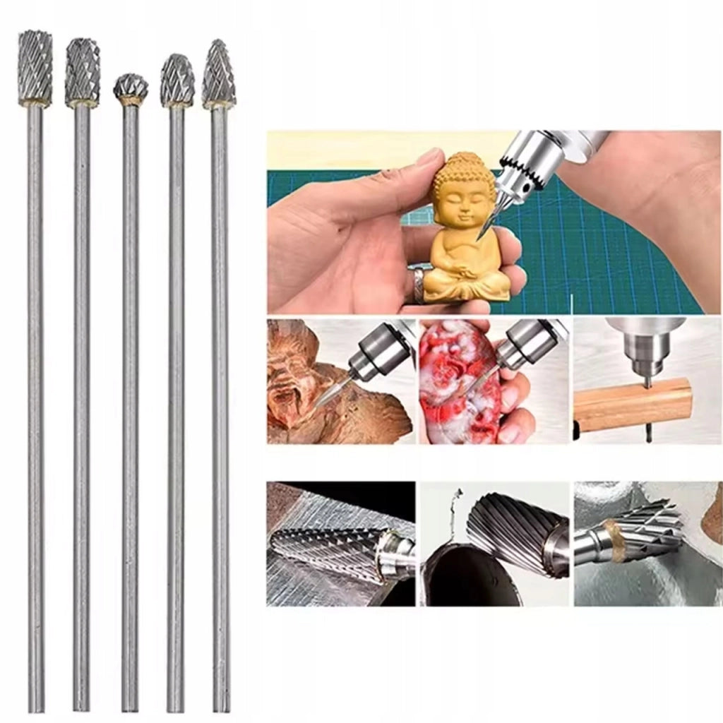 Set di Frese Rotative in Carburo di Tungsteno – Compatibile con Dremel e Altri | 10 Pezzi, Doppio Taglio, 3 mm, 100 mm