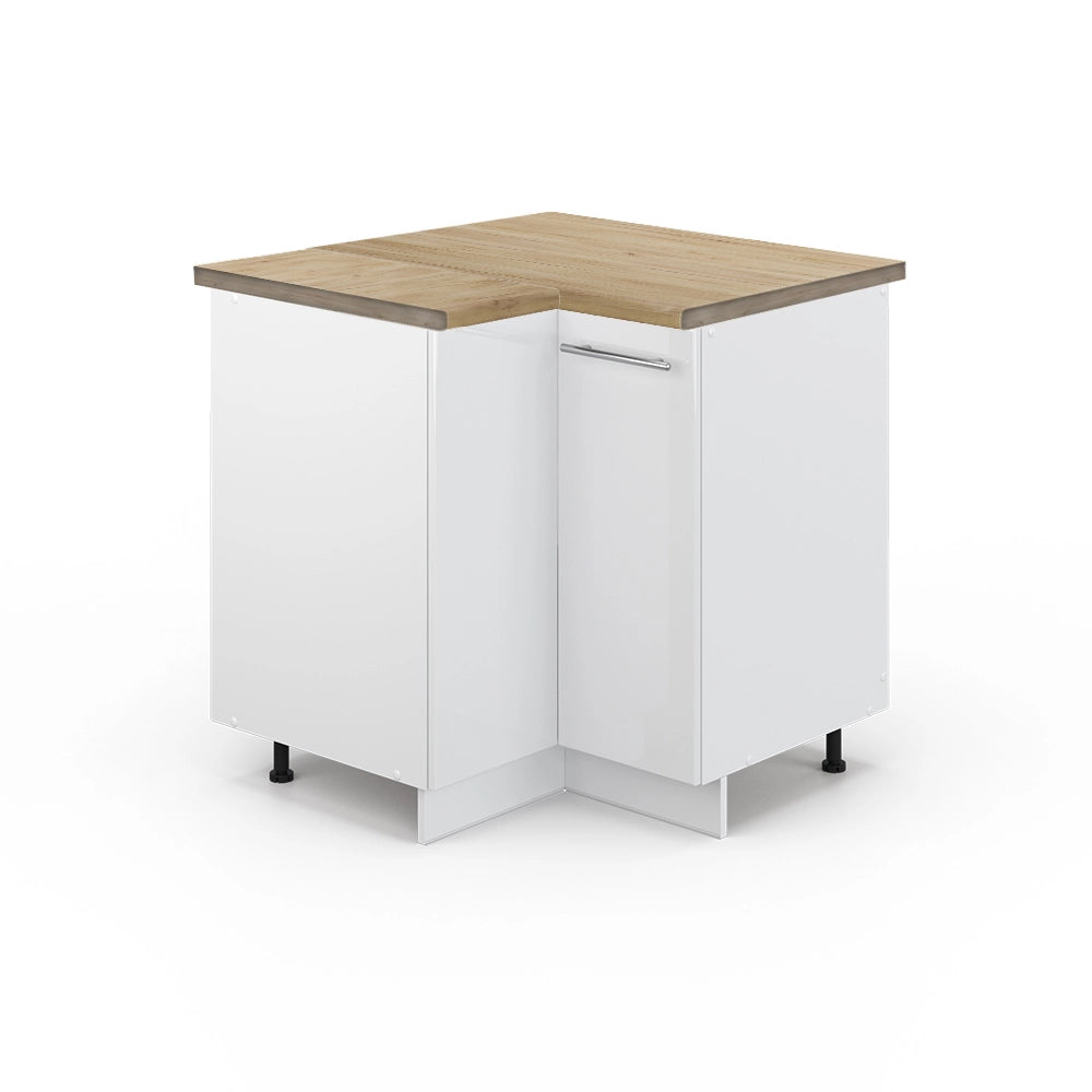 Mobile ad angolo cucina Fame-Line Bianco lucido/Bianco 80.5 cm, PL Rovere Vicco