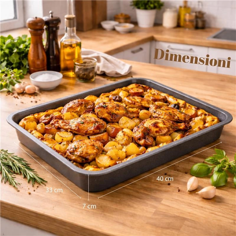 HAPPY STONE TEGLIA RETTANGOLARE PER PIZZA 40 X 33 X H7 CM