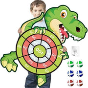 Tavolo da dart per bambini con tema dinosauro e 6 palline, giocattoli e giochi da festa per esterno, gioco da dart da regalo, 73 cm