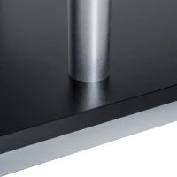 Mobile TV Moderno con Ripiano in Legno, Mobiletto Tavolino Basso da Salotto 114x40x40.5cm, Nero
