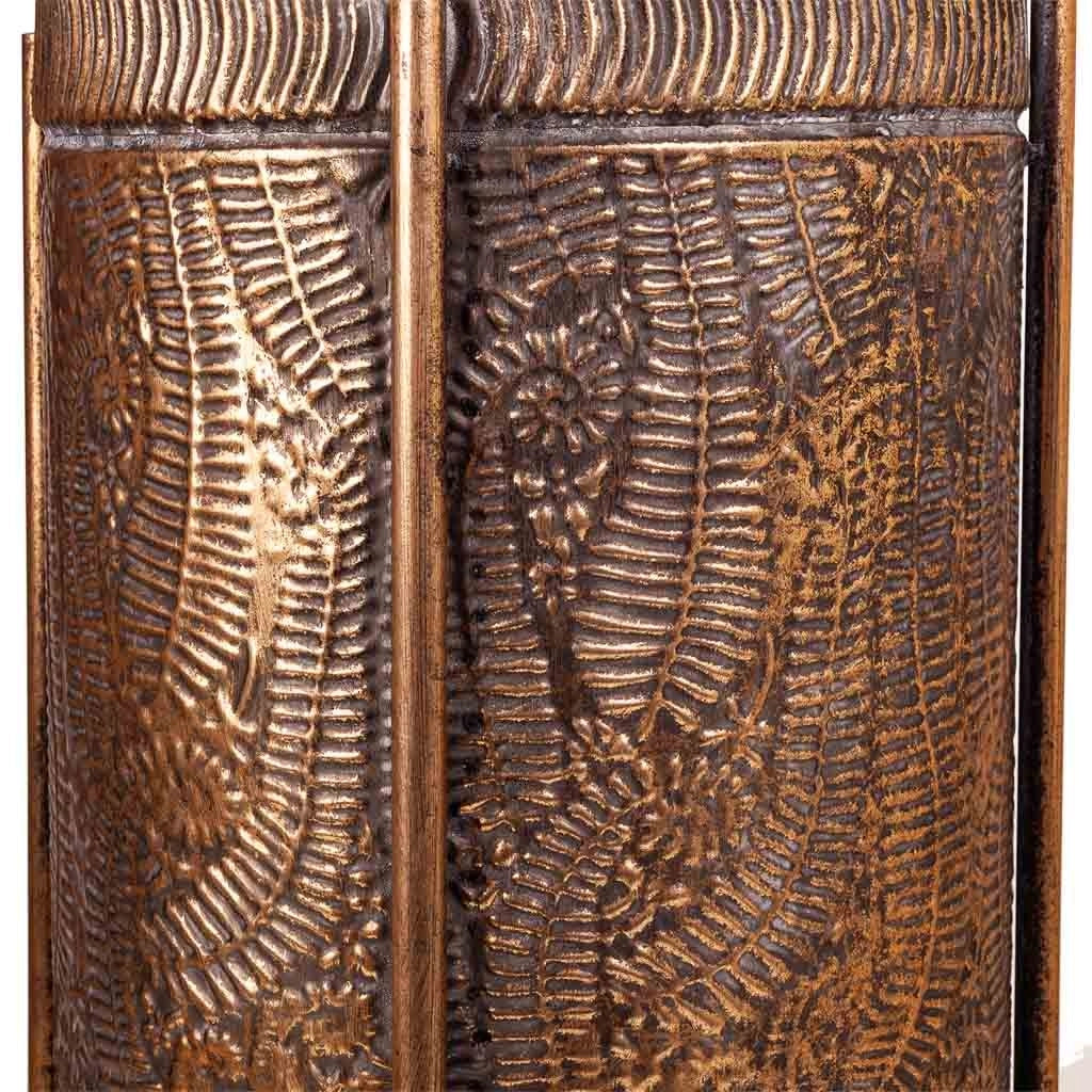 Fioriera in metallo dorato 30x30x65h