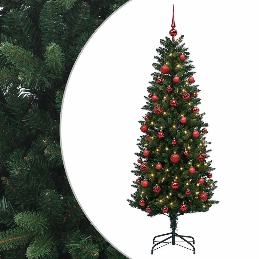Albero di Natale Artificiale con Palline 150 cm 150 LED 3465924