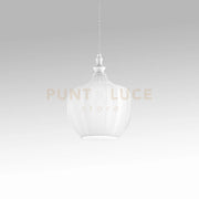 CLEOFE S/10 - LAMPADARIO SOSPESO 1 LUCE ATTACCO E27 IN VETRO COLORE BIANCO D.24CM