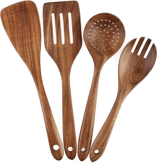 Set di Cucina in Legno - 4 pezzi di Cottura per Pannini Antiscorrosione