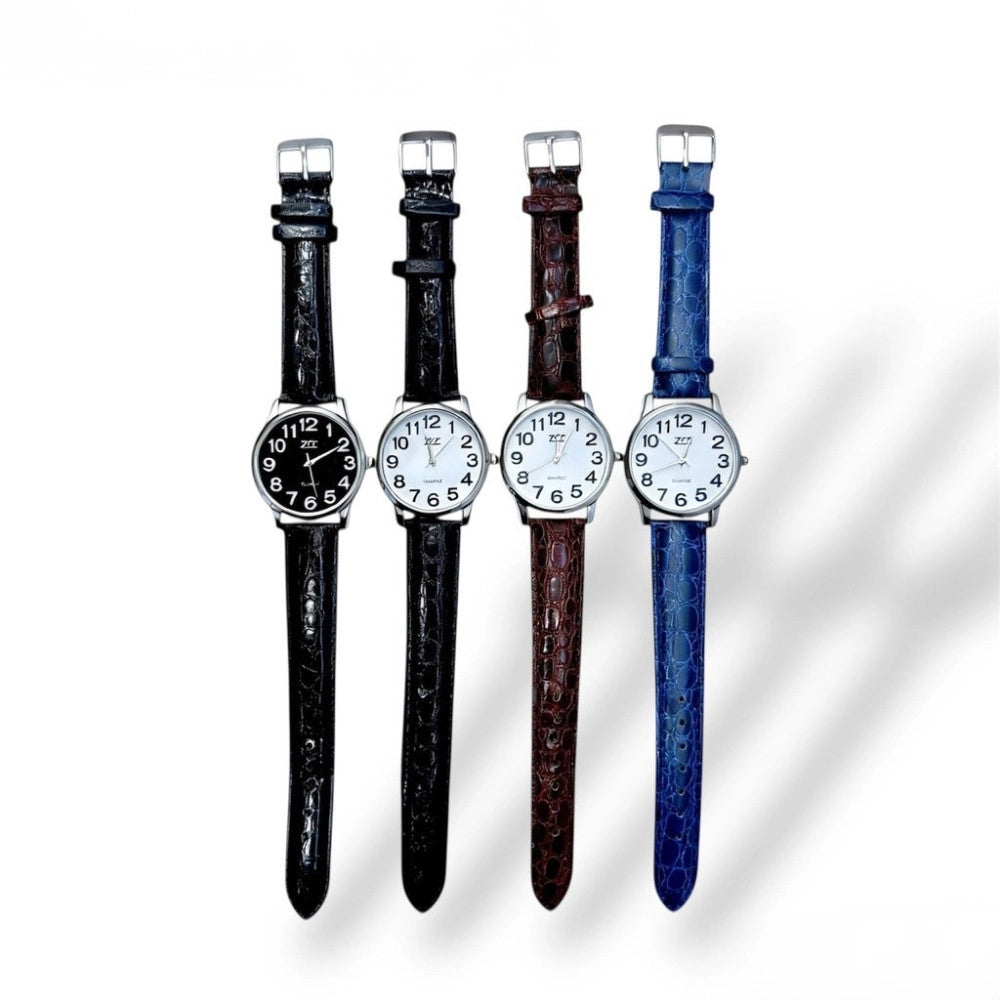 Trade Shop - Orologio Da Polso Elegante 38 Mm Cinturino Pelle Vari Colori Moderno -