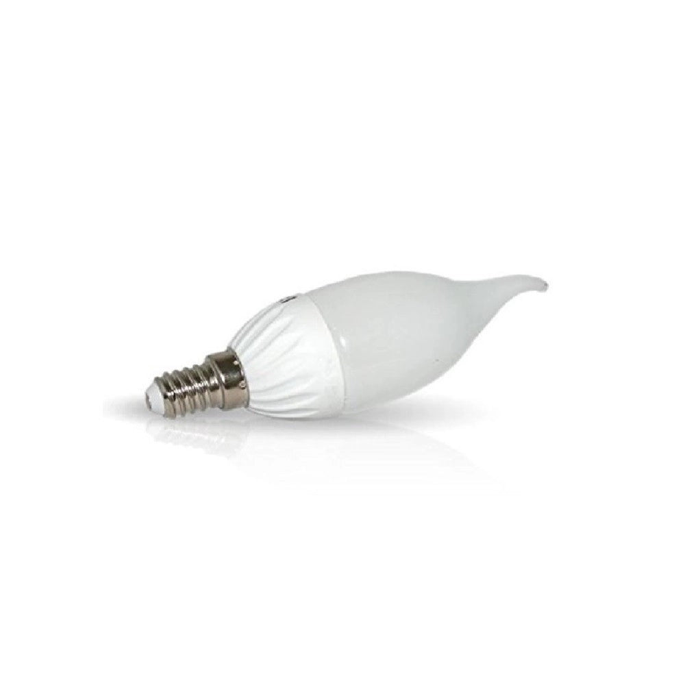 Trade Shop - Kit 10 Lampadine Colpo Di Vento Vetro Opaco Attacco E14 4w Luce Bianco Caldo -